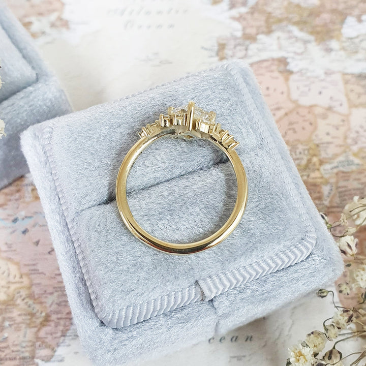 0.70-2.40 CT Princess Cut Cluster Style Lab Grown Diamond Engagement Ring