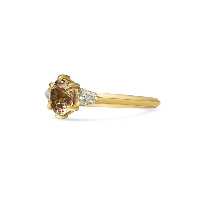 1.50CT Fancy Pink Round Cut Three Stone Lab Grown Engagement Ring
