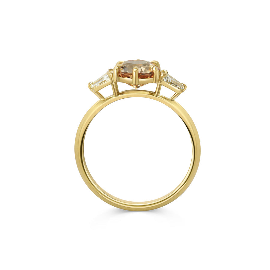 1.50CT Fancy Pink Round Cut Three Stone Lab Grown Engagement Ring