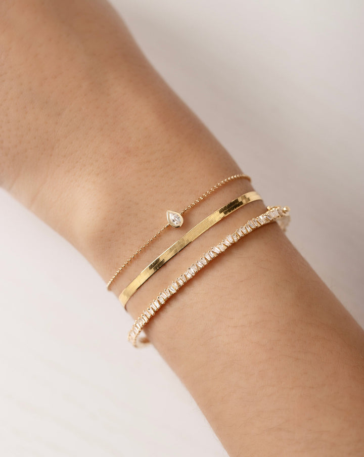 0.15ct Mixed Shapes Bezel Set Diamond Moissanite Bracelet For Women