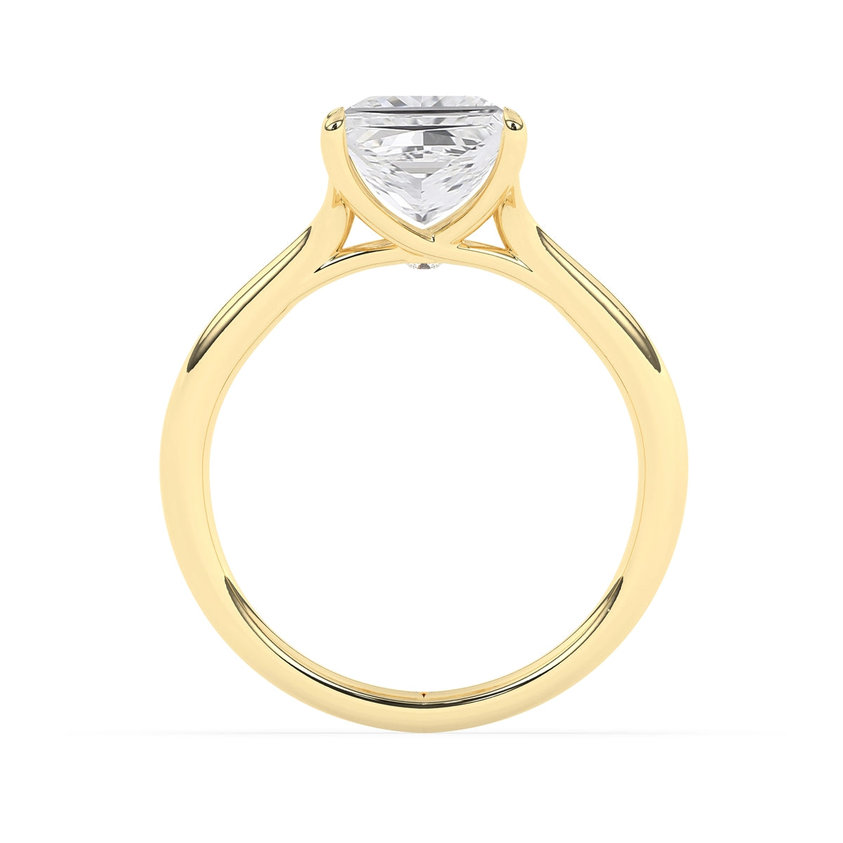 1.0 CT Princess Cut Solitaire Moissanite Engagement Ring
