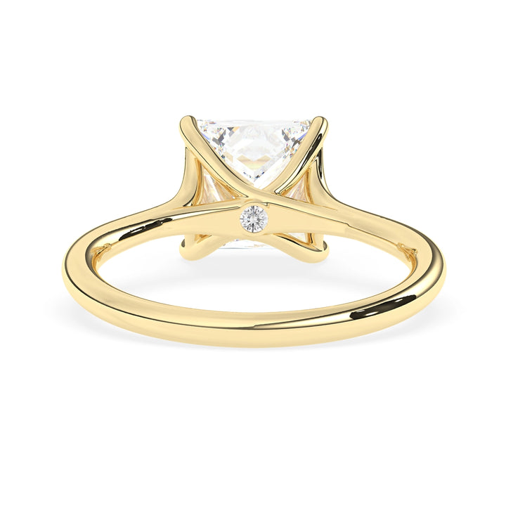 1.0 CT Princess Cut Solitaire Moissanite Engagement Ring