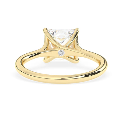 1.0 CT Princess Cut Solitaire Moissanite Engagement Ring