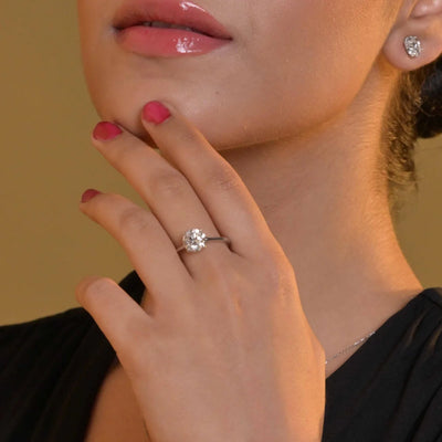 3.0 CT Round Cut Moissanite Solitaire Engagement Ring