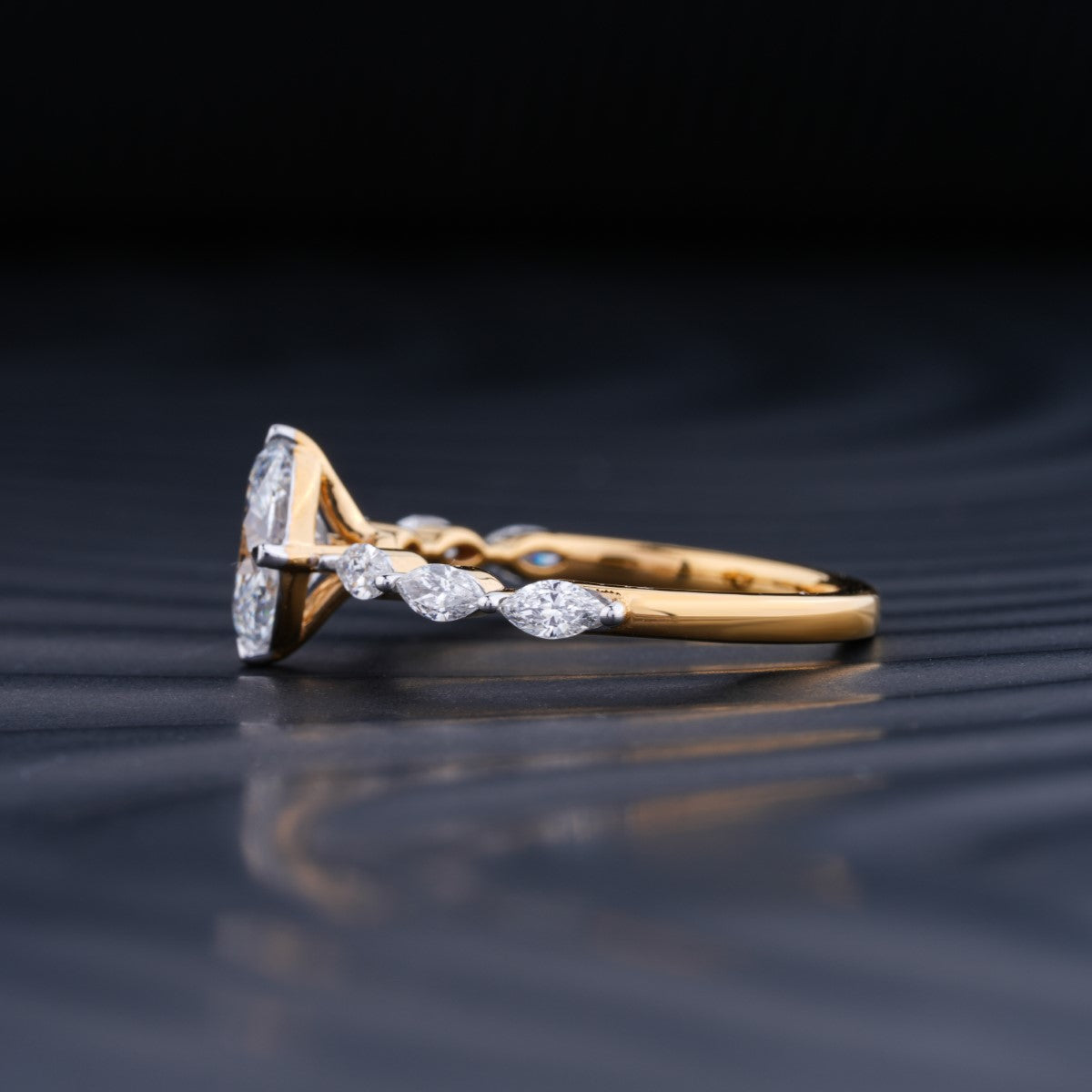 1.0 CT Oval Cut Pave Moissanite Diamond Engagement Ring