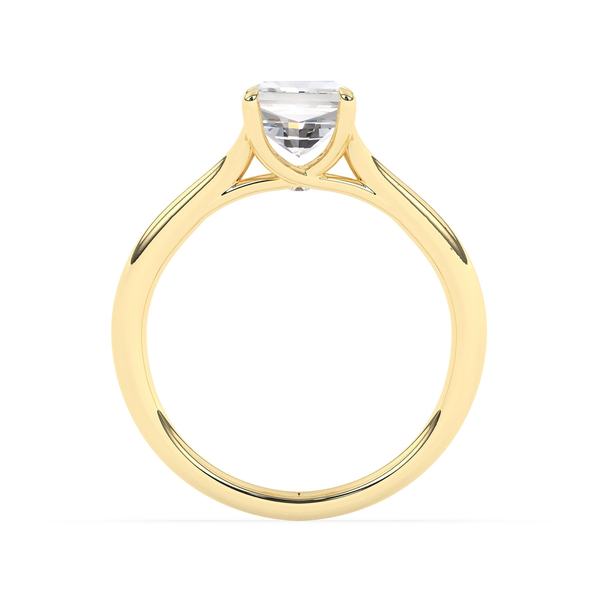 1.0 CT Emerald Cut Solitaire Moissanite Engagement Ring