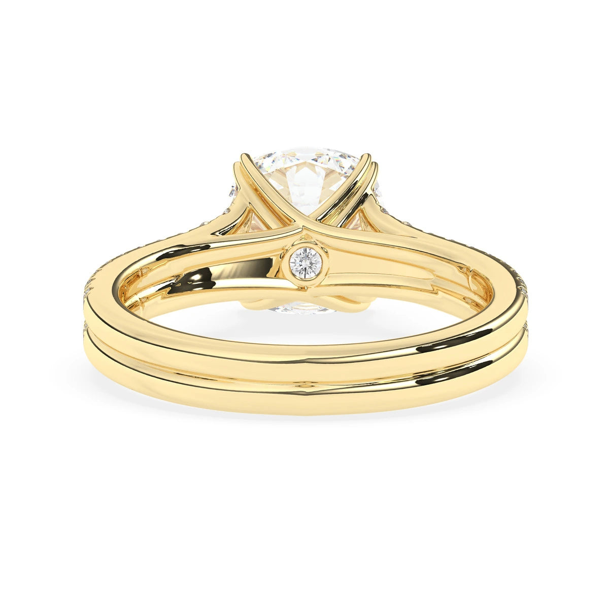 2.0 CT Elongated Cushion Cut Split Shank Moissanite Engagement Ring