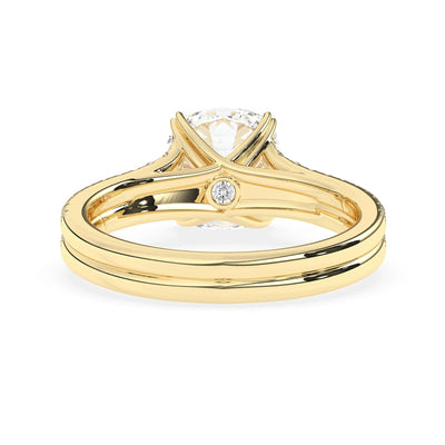 2.0 CT Elongated Cushion Cut Split Shank Moissanite Engagement Ring