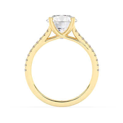 2.0 CT Round Cut Split Shank Moissanite Engagement Ring