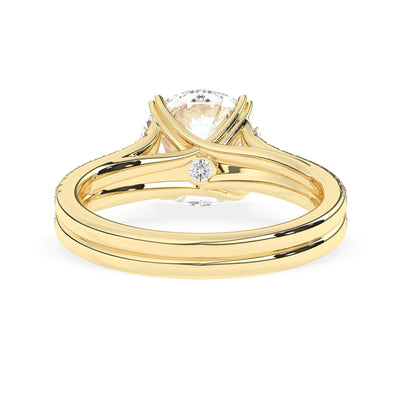 2.0 CT Round Cut Split Shank Moissanite Engagement Ring