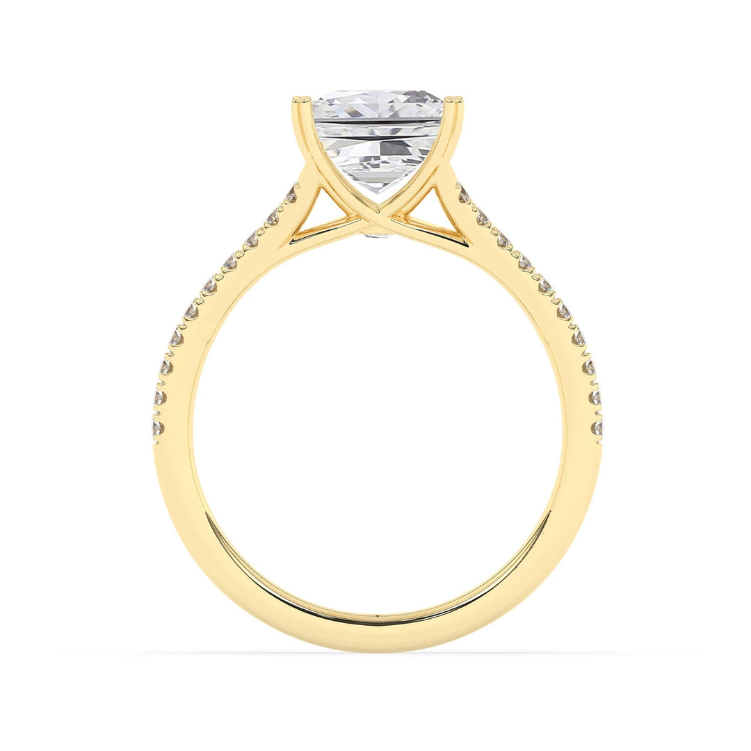 2.0 CT Princess Cut Pear Cut Split Shank Moissanite Engagement Ring
