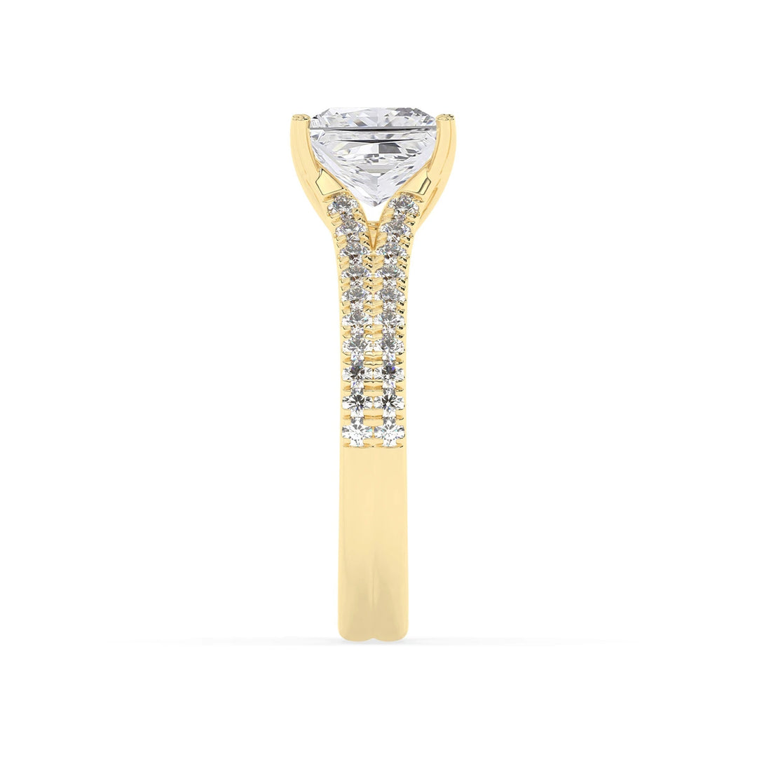 2.0 CT Princess Cut Pear Cut Split Shank Moissanite Engagement Ring