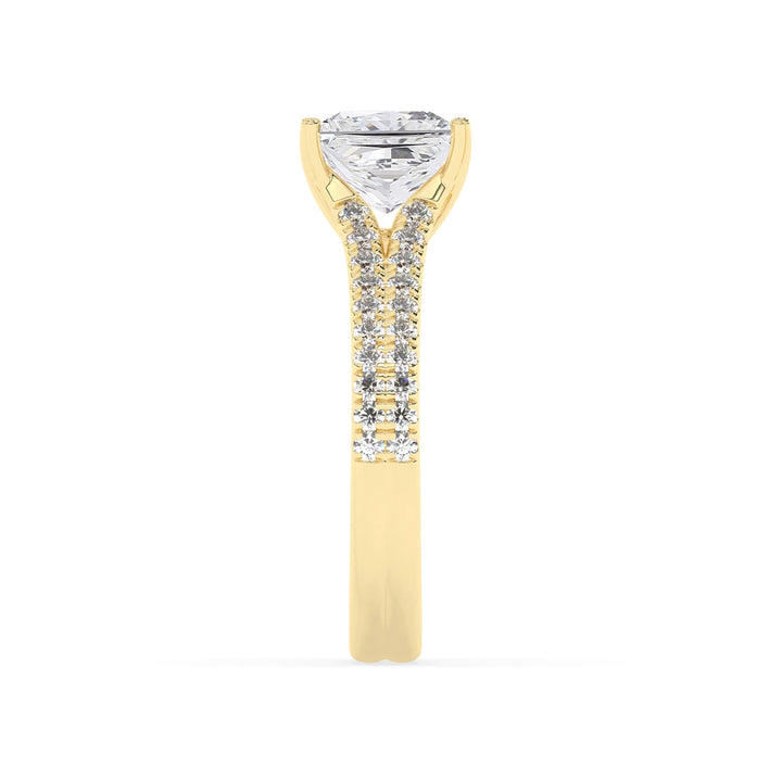 2.0 CT Princess Cut Pear Cut Split Shank Moissanite Engagement Ring