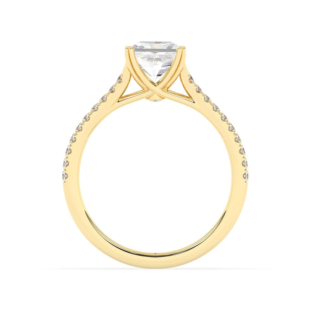 2.0CT Radiant Cut Pear Cut Split Shank Moissanite Engagement Ring