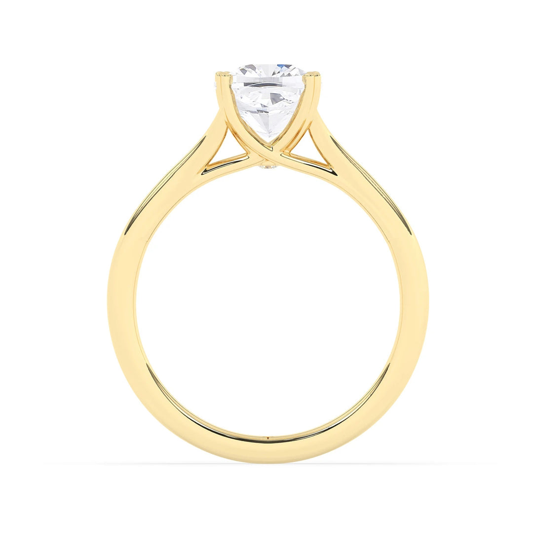 3.0 CT Elongated Cushion Cut Solitaire Split Shank Setting Moissanite Engagement Ring