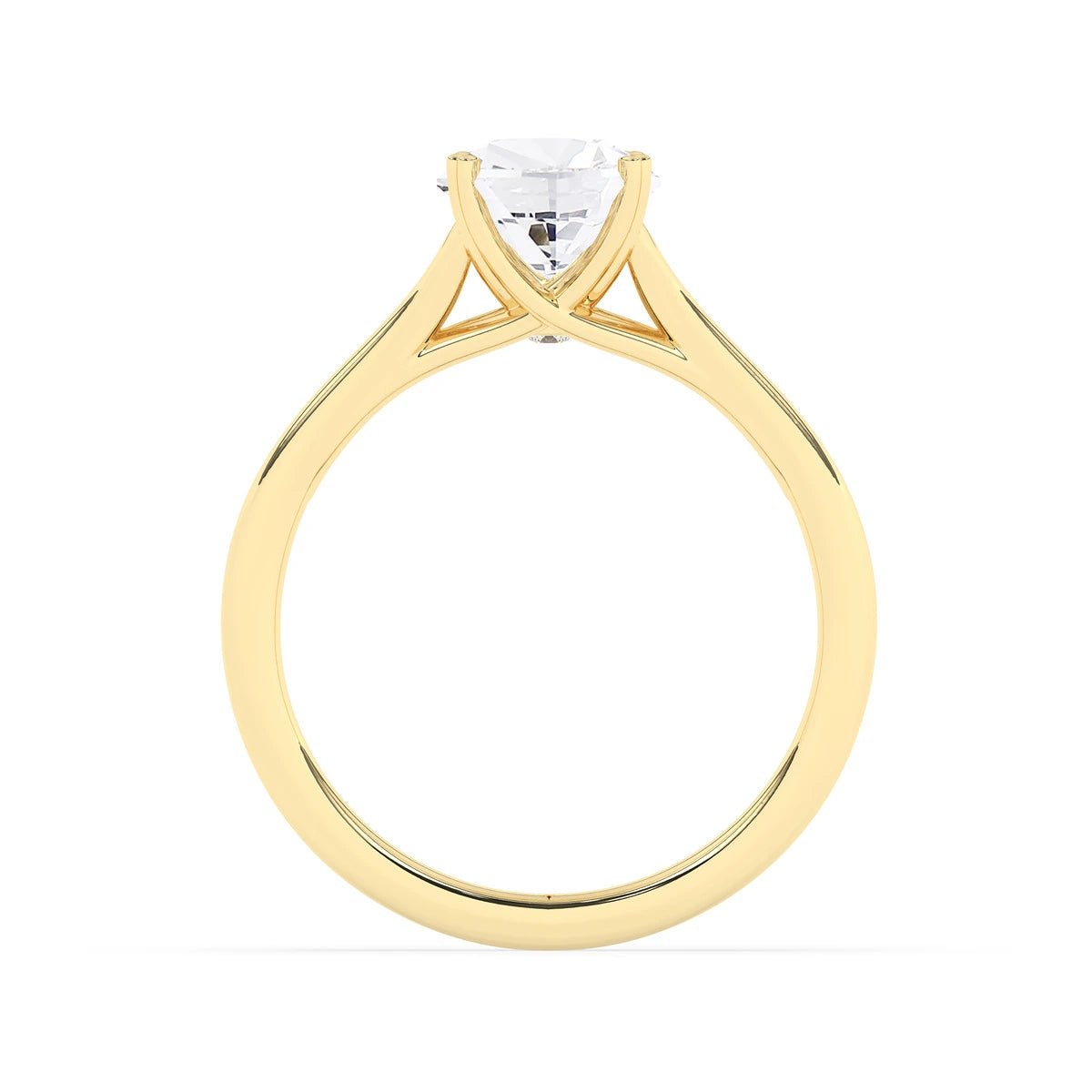 3.0 CT Pear Cut Solitaire Split Shank Setting Moissanite Engagement Ring