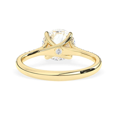 2.0 CT Round Cut Split Shank Pave Setting Moissanite Engagement Ring