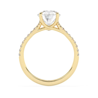 2.0 CT Round Cut Split Shank Pave Setting Moissanite Engagement Ring