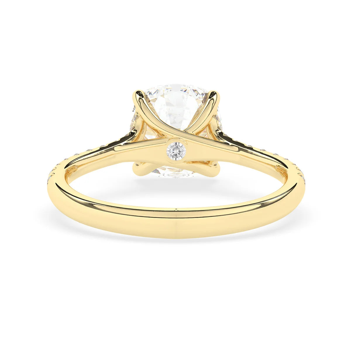 2.0CT Elongated Cushion Cut Split Shank Pave Setting Moissanite Engagement Ring