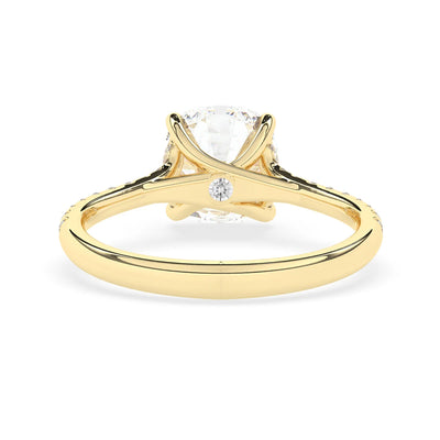 2.0CT Elongated Cushion Cut Split Shank Pave Setting Moissanite Engagement Ring