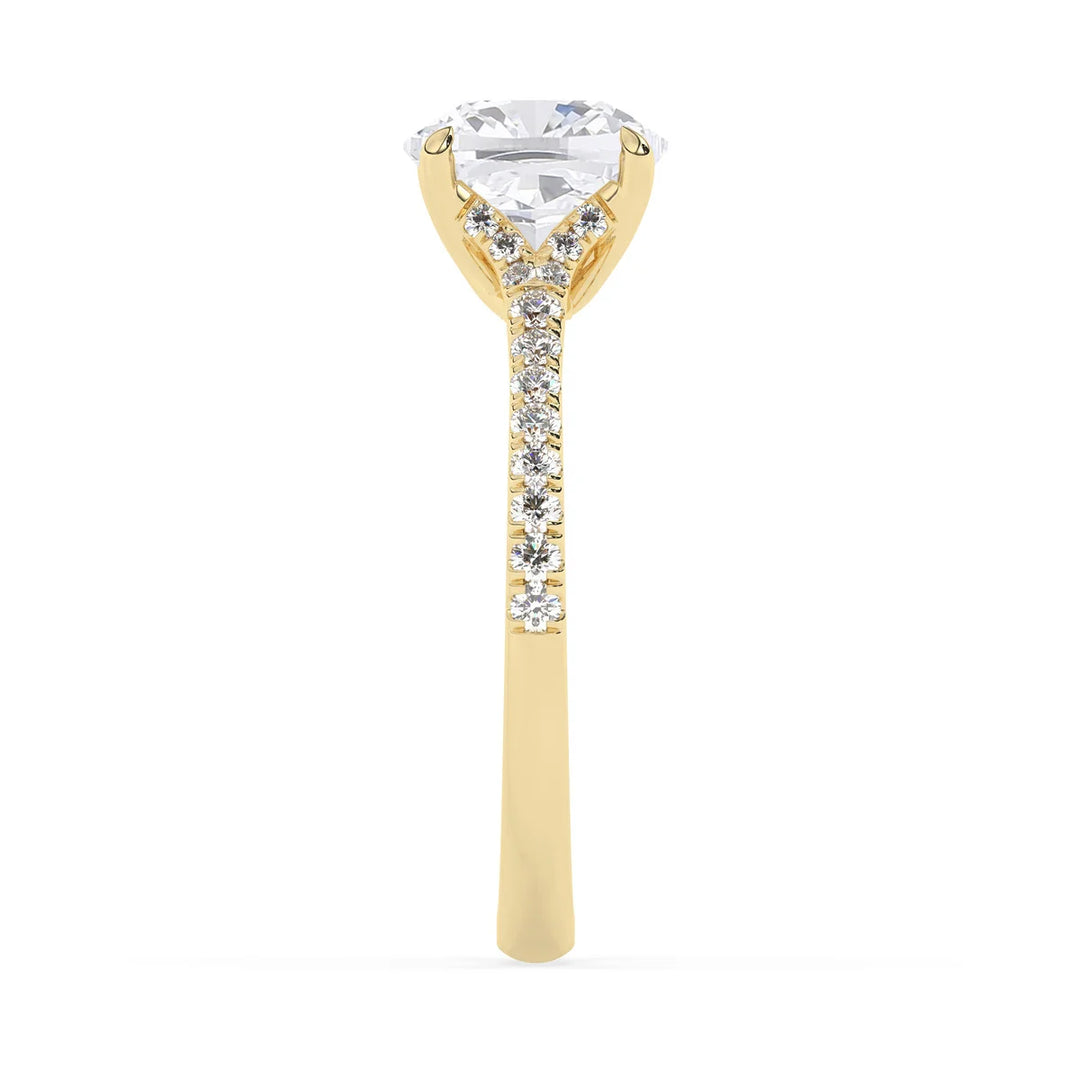 2.0CT Elongated Cushion Cut Split Shank Pave Setting Moissanite Engagement Ring