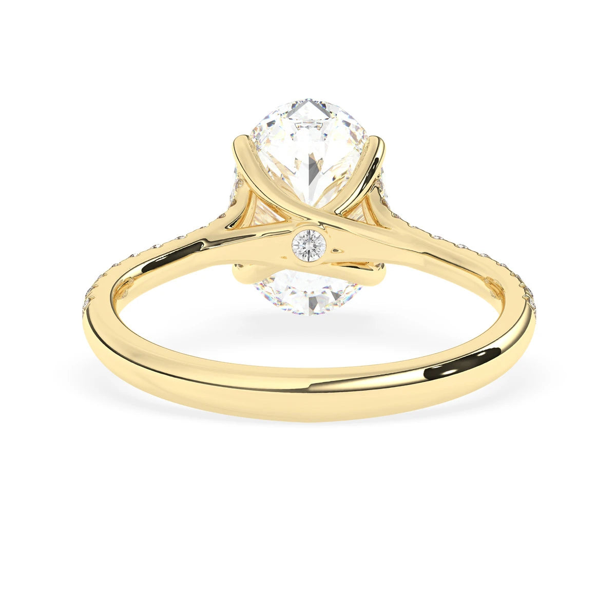 2.0CT Oval Cut Split Shank Pave Setting Moissanite Engagement Ring