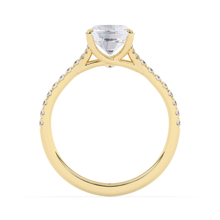 2.0CT Oval Cut Split Shank Pave Setting Moissanite Engagement Ring