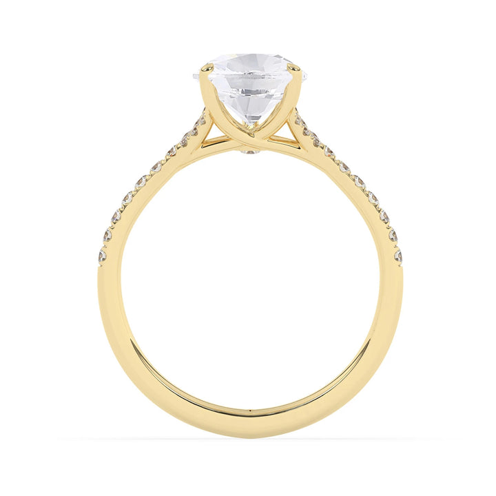2.0CT Pear Cut Split Shank Pave Setting Moissanite Engagement Ring