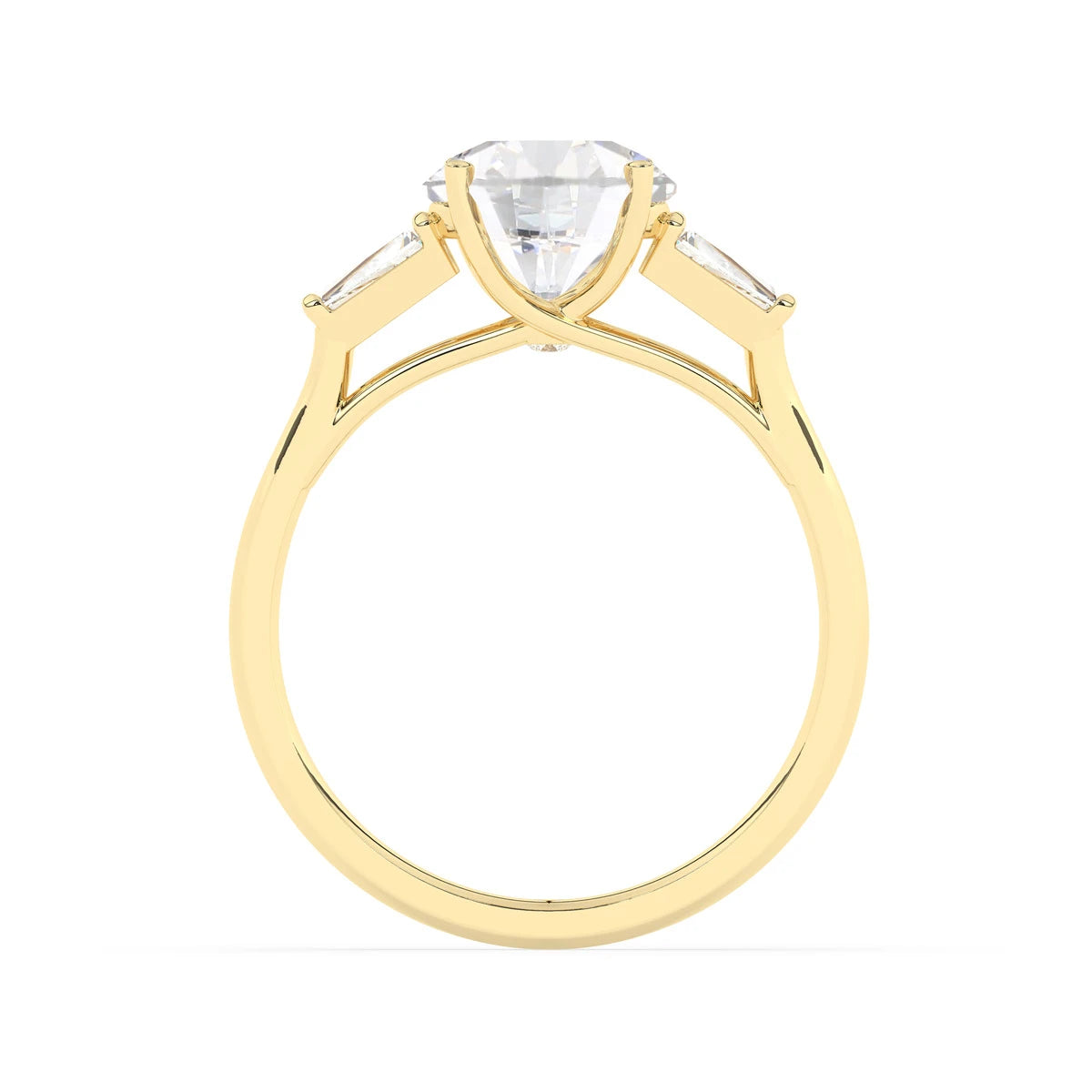 2.0 CT Round Cut Three Stone Moissanite Diamond Engagement Ring