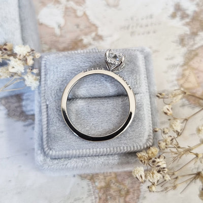 1.51-3.50 CT Radiant Hidden Halo Lab Grown Diamond Engagement Ring