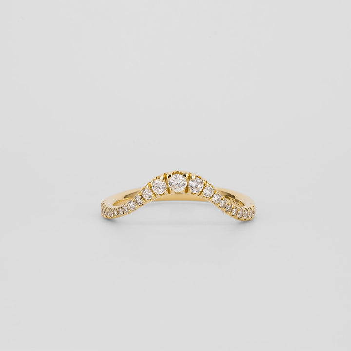 0.40 TCW Round Lab Grown Diamond Curved Wedding Band