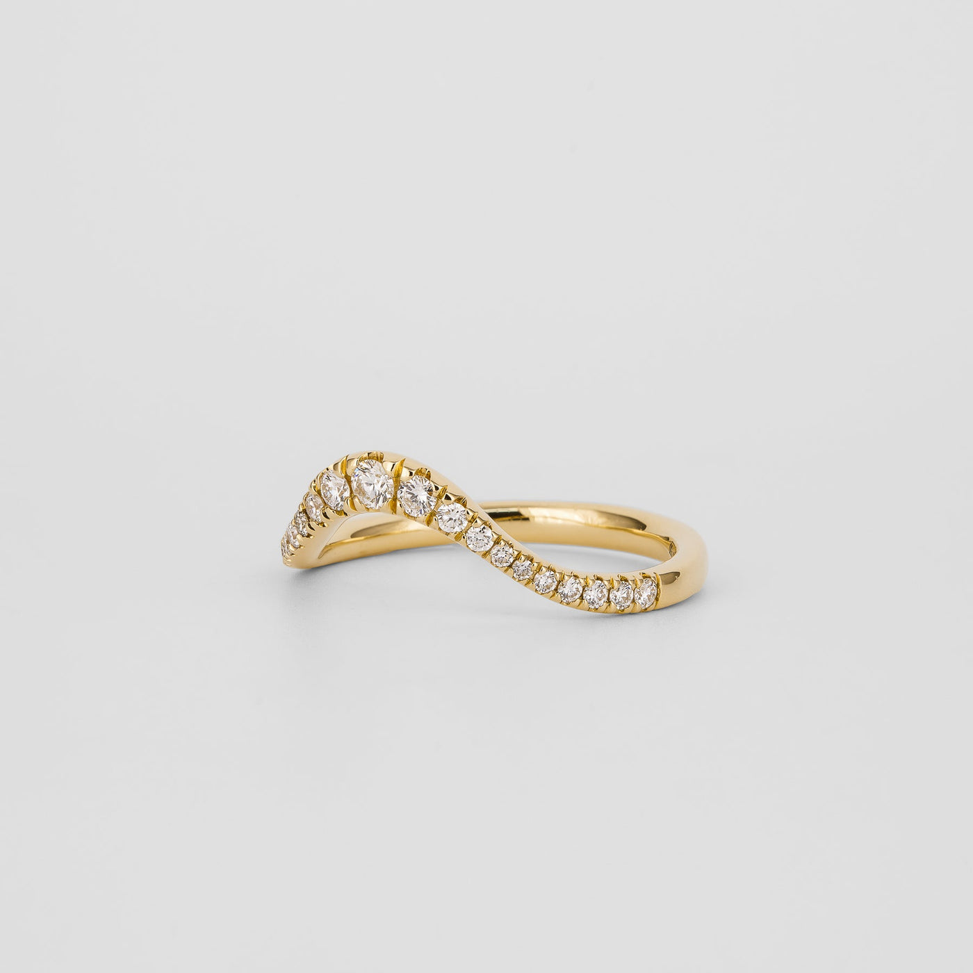 0.40 TCW Round Lab Grown Diamond Curved Wedding Band
