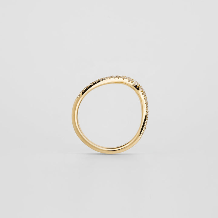 0.40 TCW Round Lab Grown Diamond Curved Wedding Band