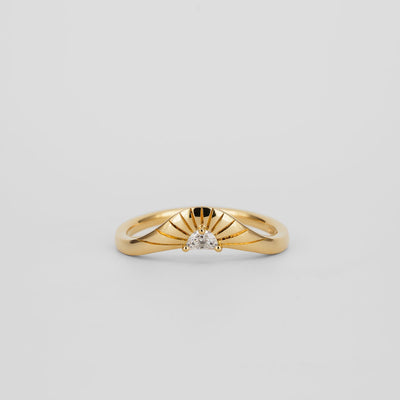 0.70 TCW Half Moon Lab Grown Diamond Curved Wedding Band