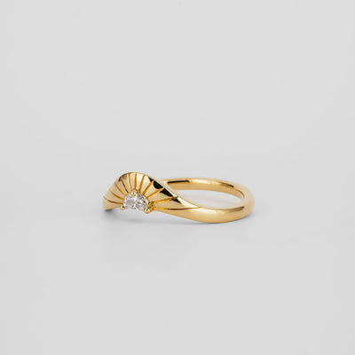 0.70 TCW Half Moon Lab Grown Diamond Curved Wedding Band