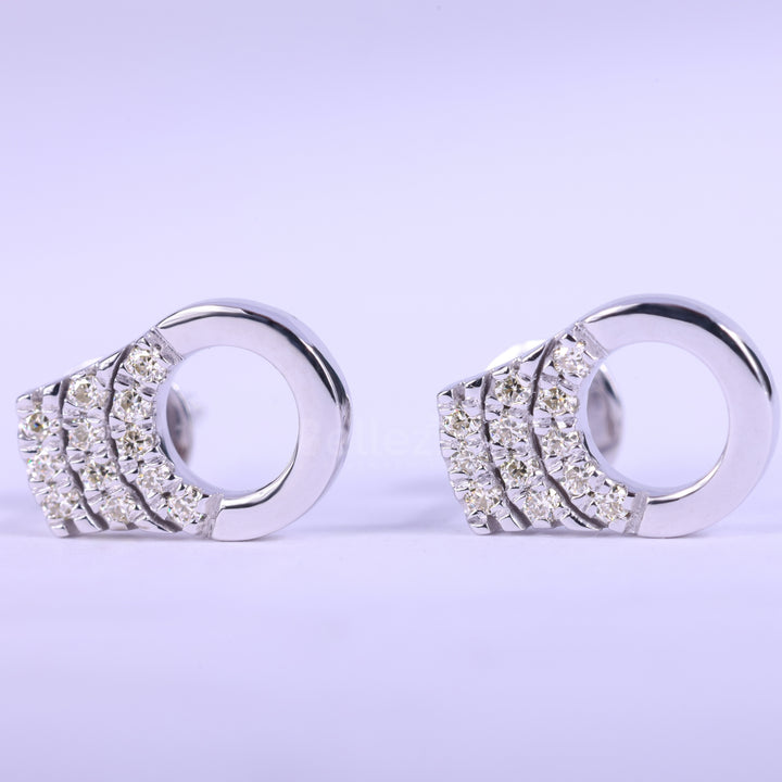 Round Cut Cluster Diamond Moissanite Stud Earrings