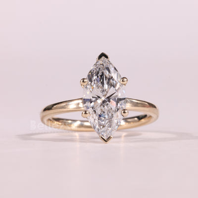 1.50CT Marquise Cut Solitaire Moissanite Engagement Ring