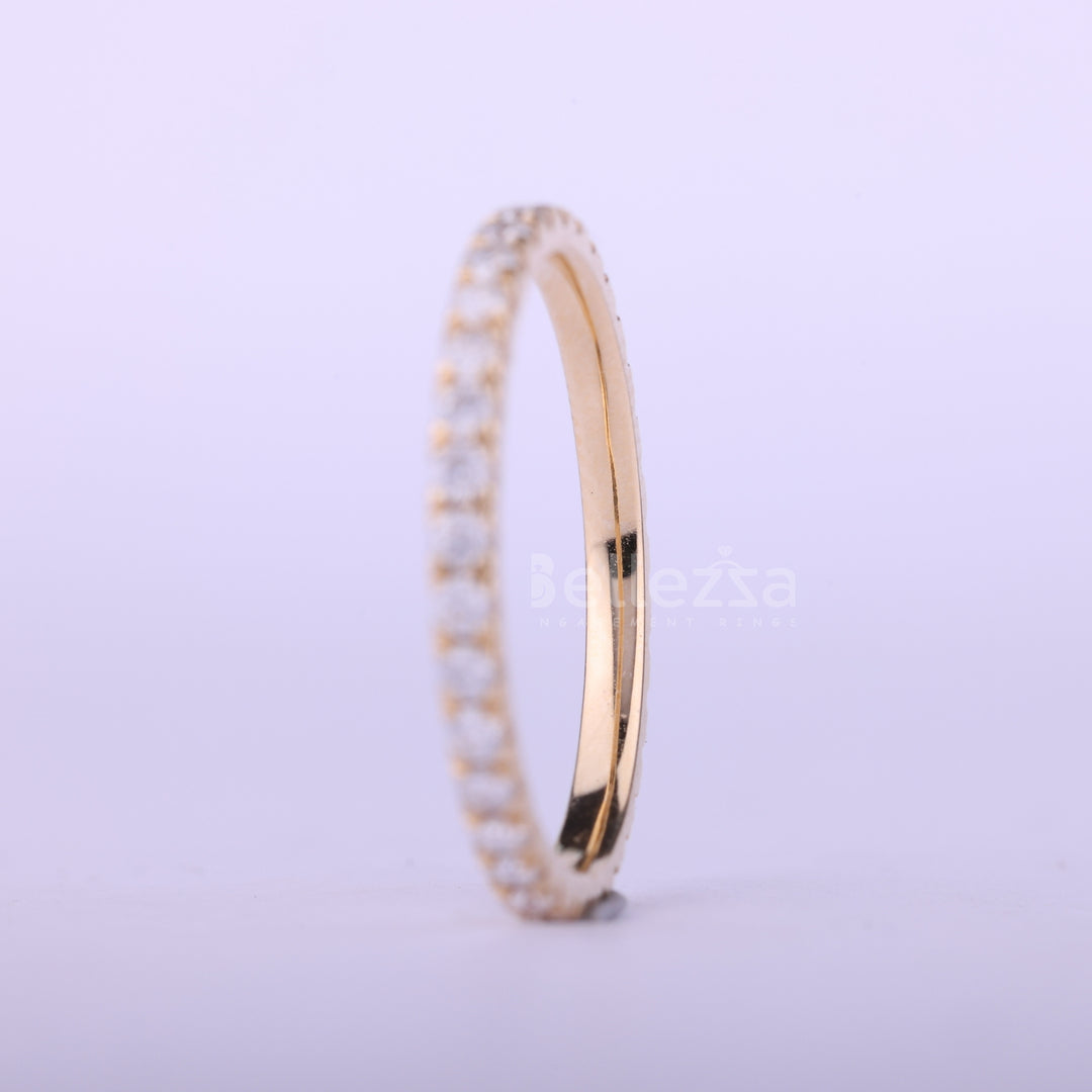 Round Cut Full Eternity Moissanite Wedding Band For Her