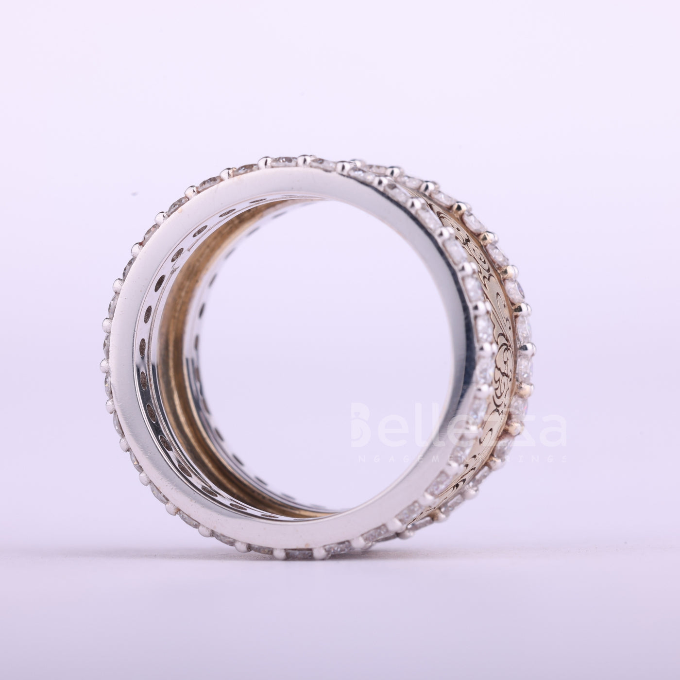 Round Cut Diamond Art Deco Vintage Inspired Wedding Ring