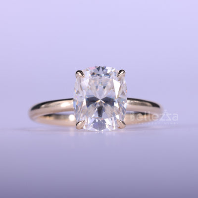 1.50CT Elongated Cushion Cut Hidden Halo Engagement Ring