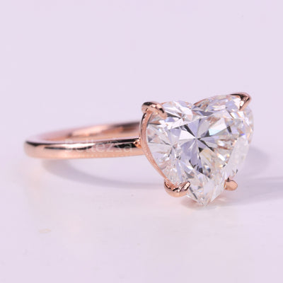 1.50CT Heart Cut Solitaire Moissanite Engagement Ring