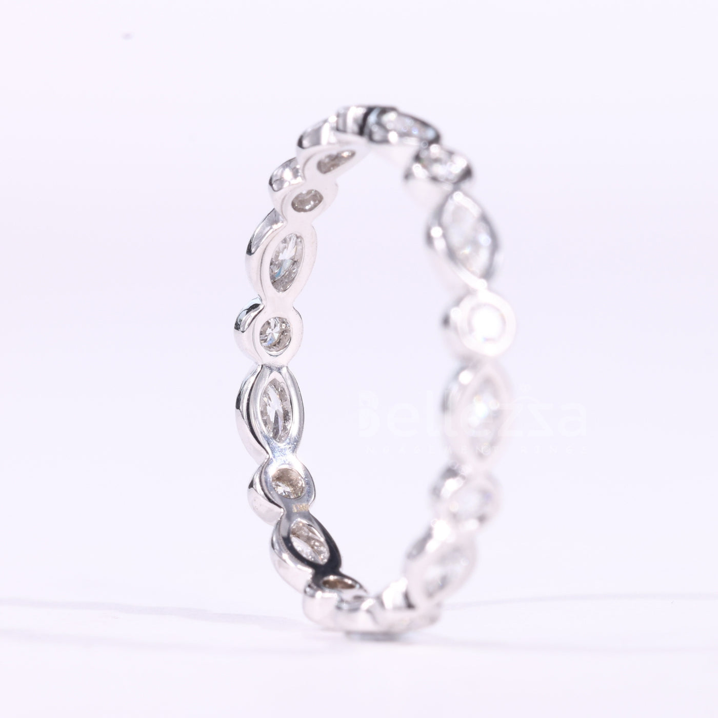 Marquise & Round Cut Alternative Bezel Setting Eternity Wedding Band