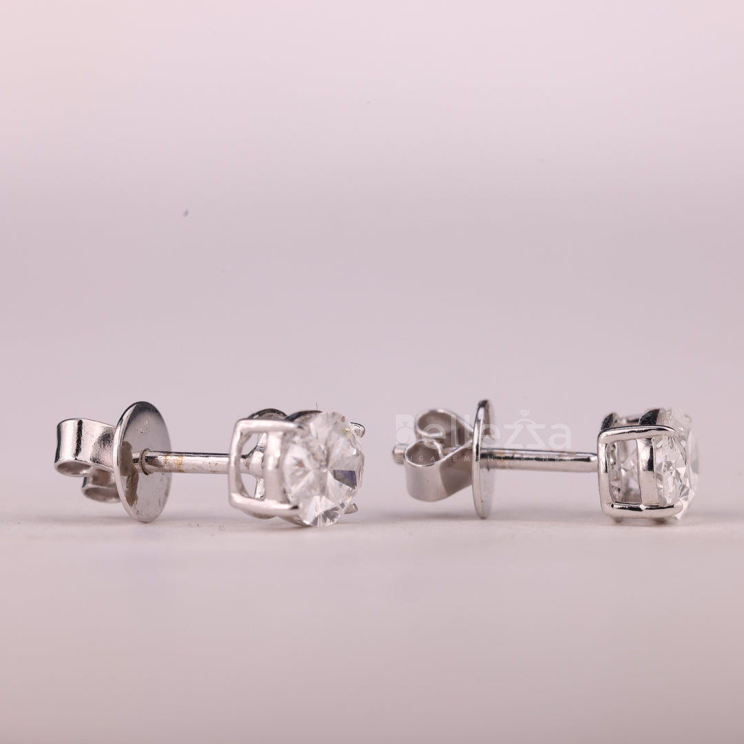 2.0CTW Oval Cut Diamond Moissanite Solitaire Stud Earrings