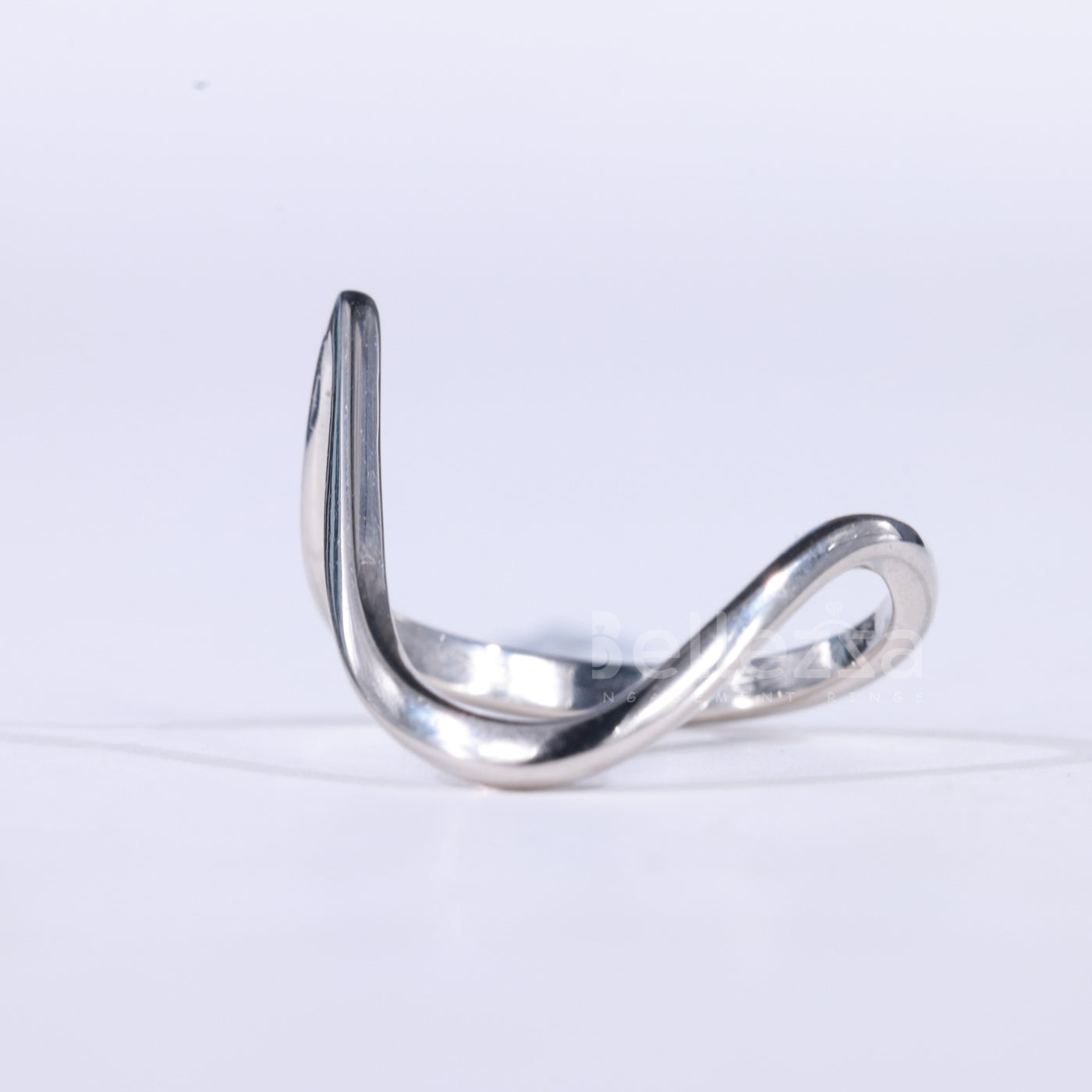 14K Solid Gold Unique Curved Plain Wedding Band