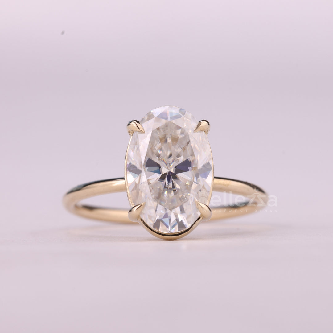 2.0CT Oval Cut Solitaire Moissanite Engagement Ring