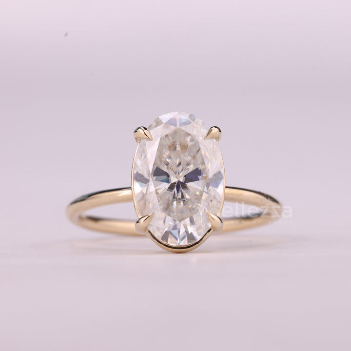 2.0CT Oval Cut Solitaire Moissanite Engagement Ring