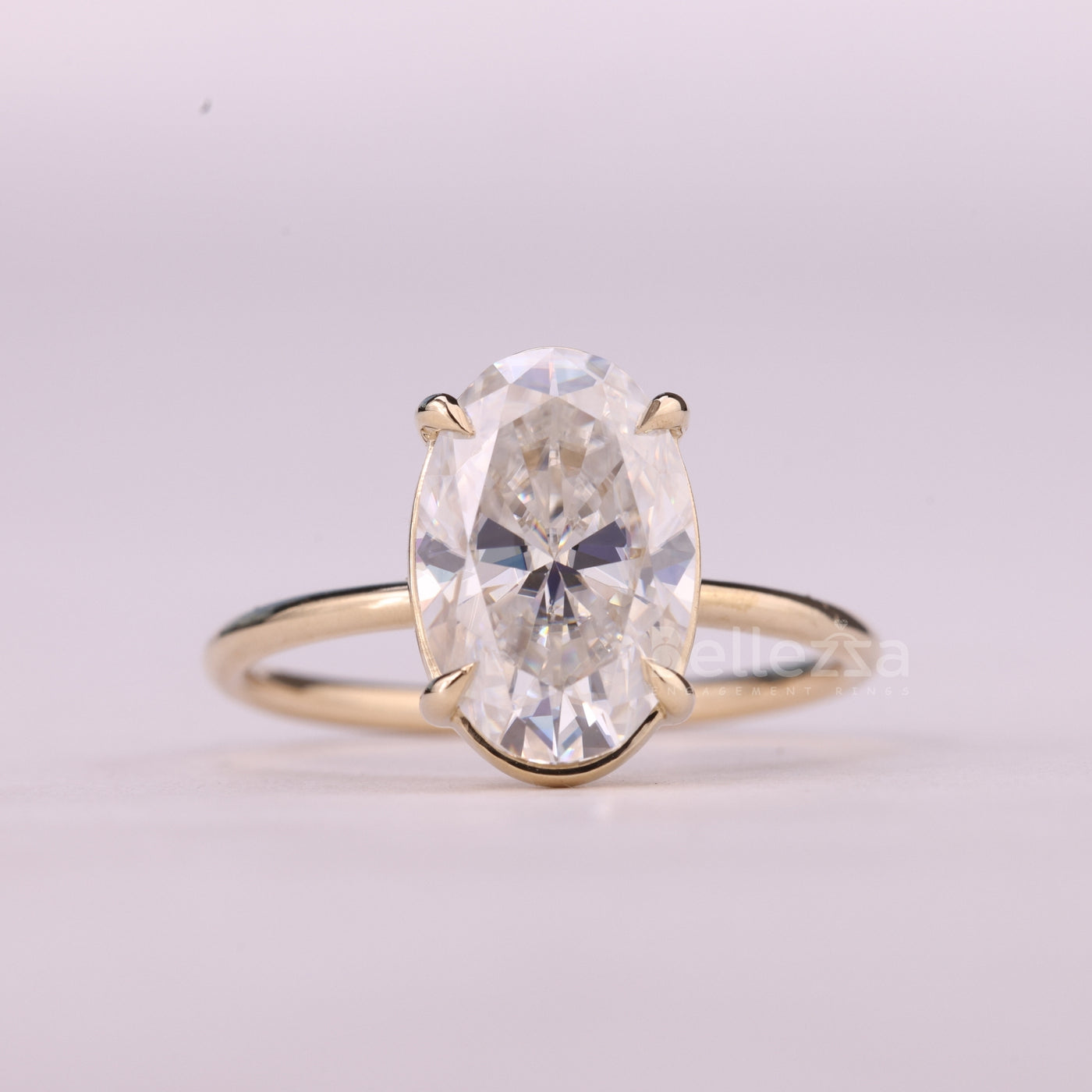 2.0CT Oval Cut Solitaire Moissanite Engagement Ring