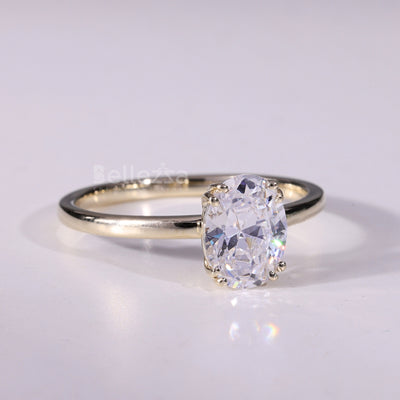 1.0CT Oval Cut Solitaire Moissanite Diamond Engagement Ring