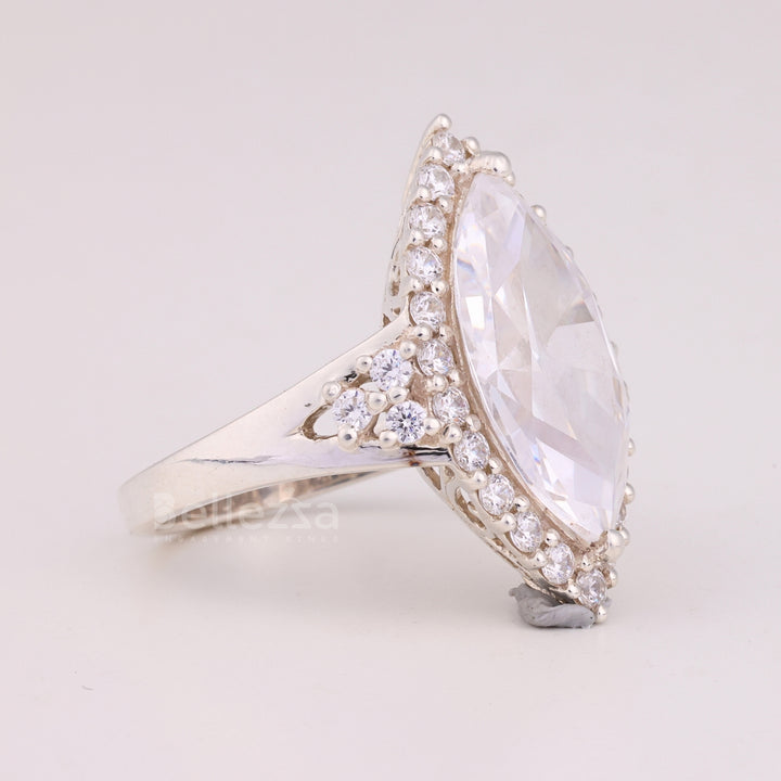 6.0CT Marquise Cut Halo Cluster Diamond Engagement Ring