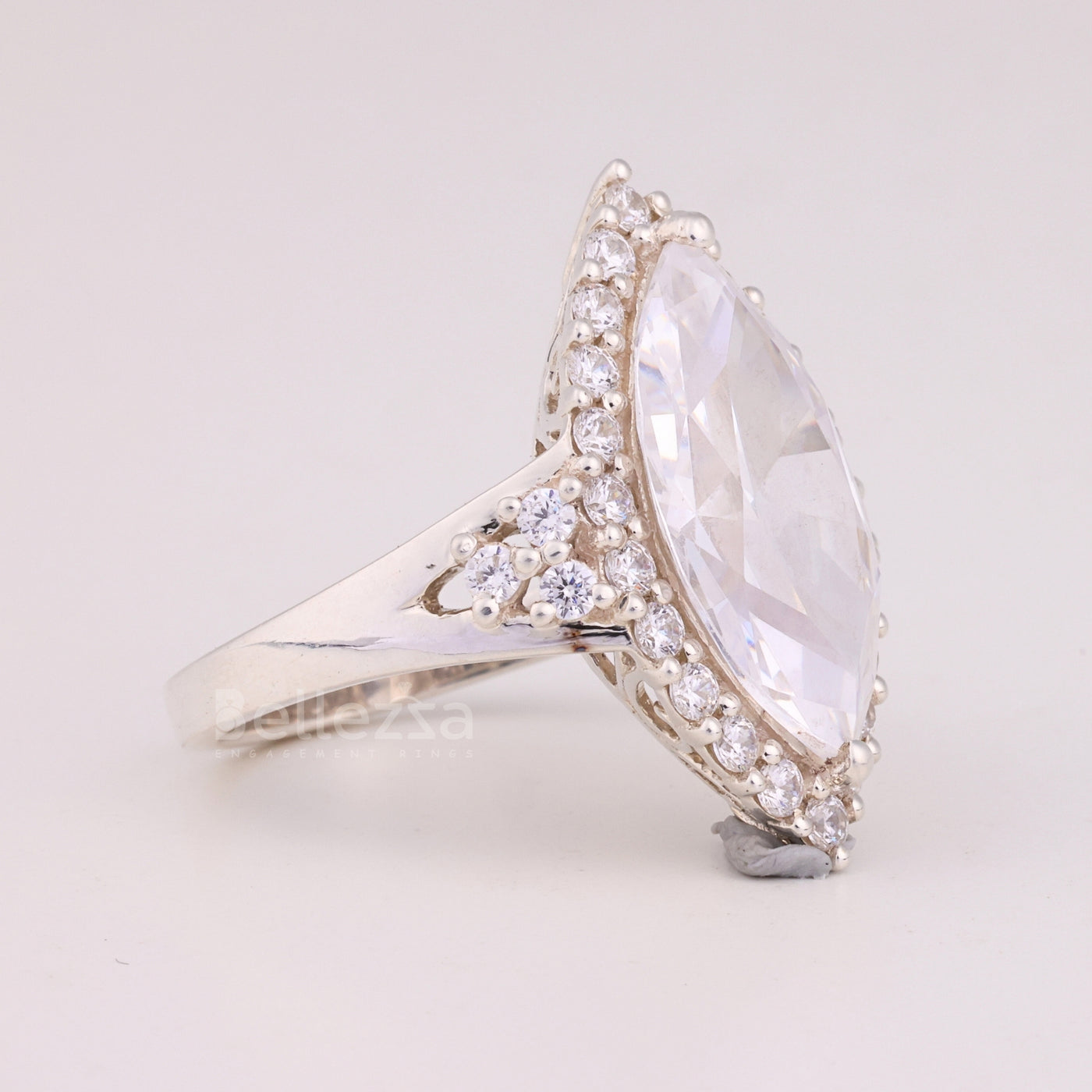 6.0CT Marquise Cut Halo Cluster Diamond Engagement Ring